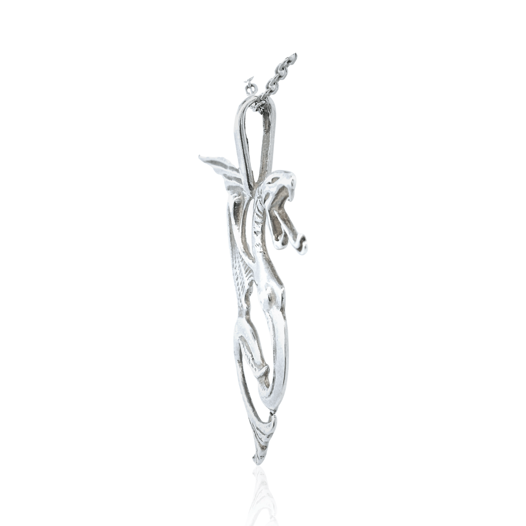 Estate Sterling Silver Dragon Pendant