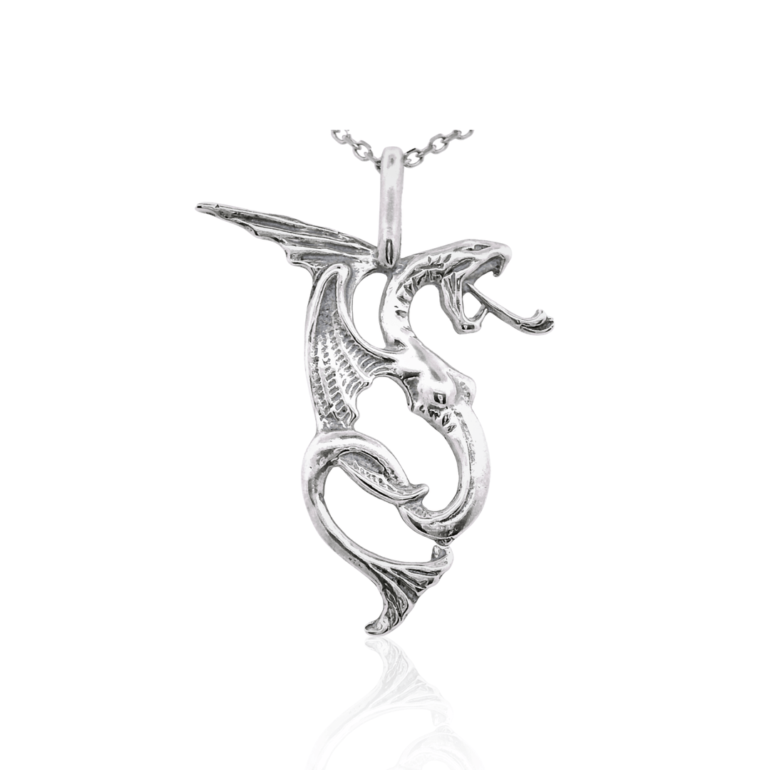 Estate Sterling Silver Dragon Pendant