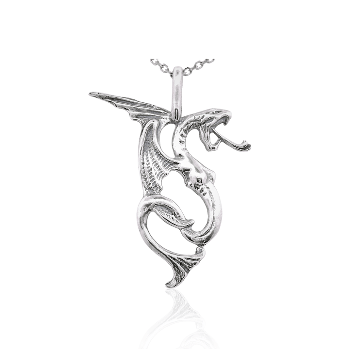Estate Sterling Silver Dragon Pendant