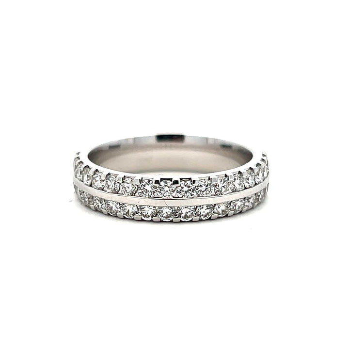 14K White Gold 1.00ctw Diamond Multi Row Wedding Band