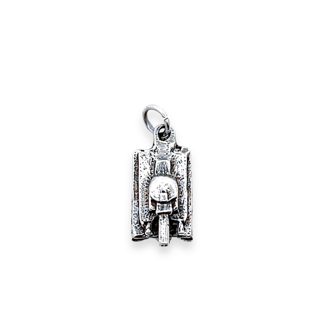Estate Vintage Sterling Silver 3D Tank Charm