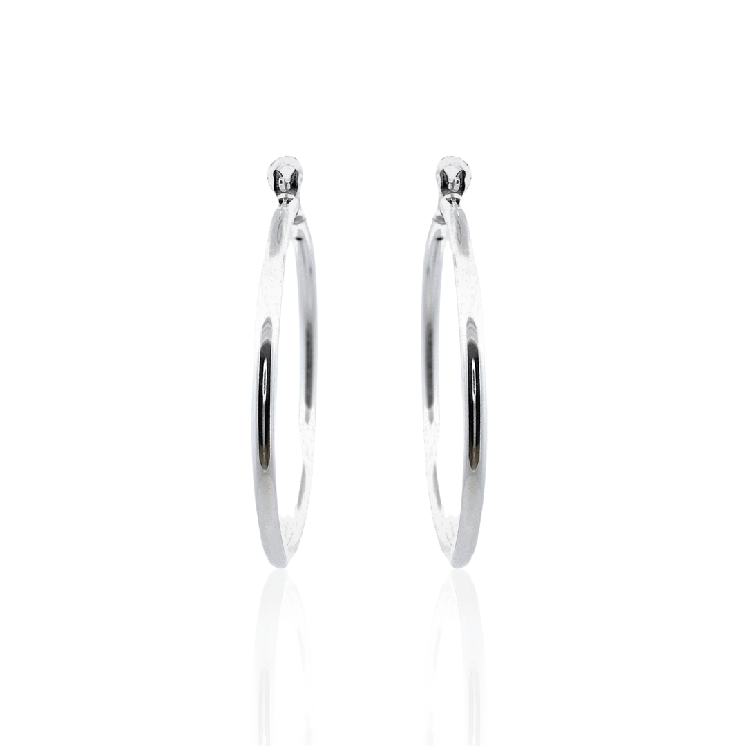 Sterling Silver 2.5x40MM French-Lock Tube Hoop Earrings