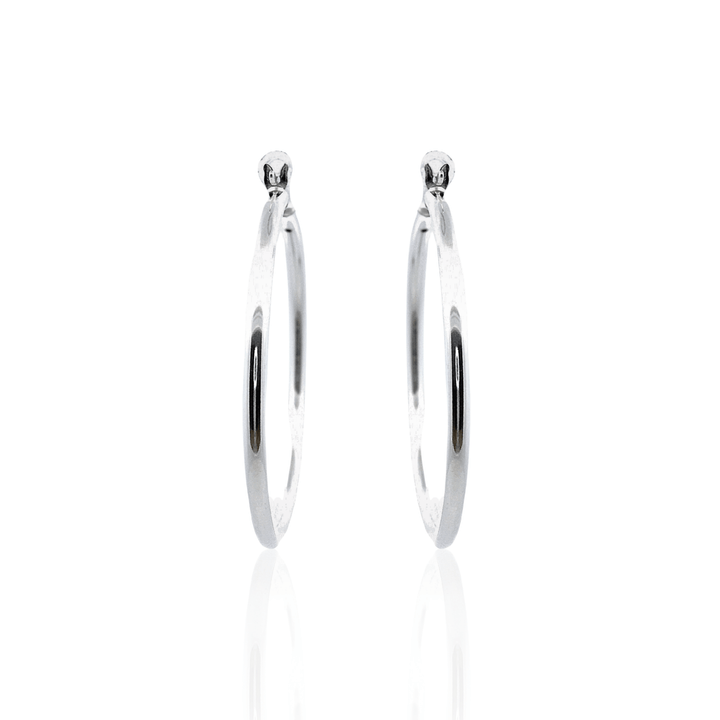 Sterling Silver 2.5x40MM French-Lock Tube Hoop Earrings
