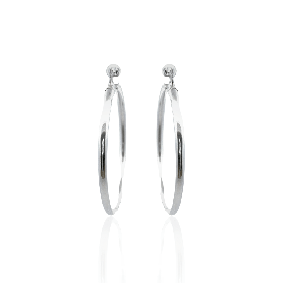 Sterling Silver 2.5x40MM French-Lock Tube Hoop Earrings