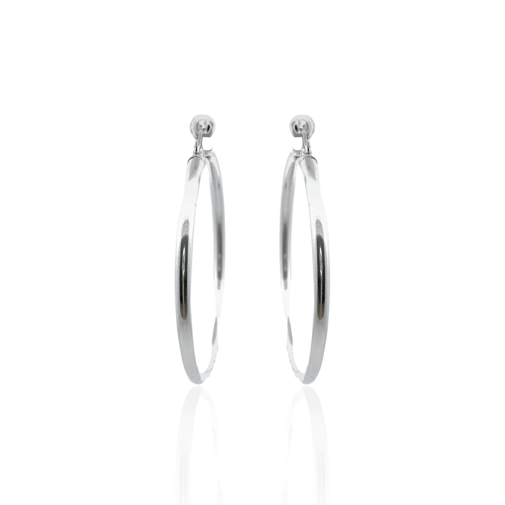 Sterling Silver 2.5x40MM French-Lock Tube Hoop Earrings