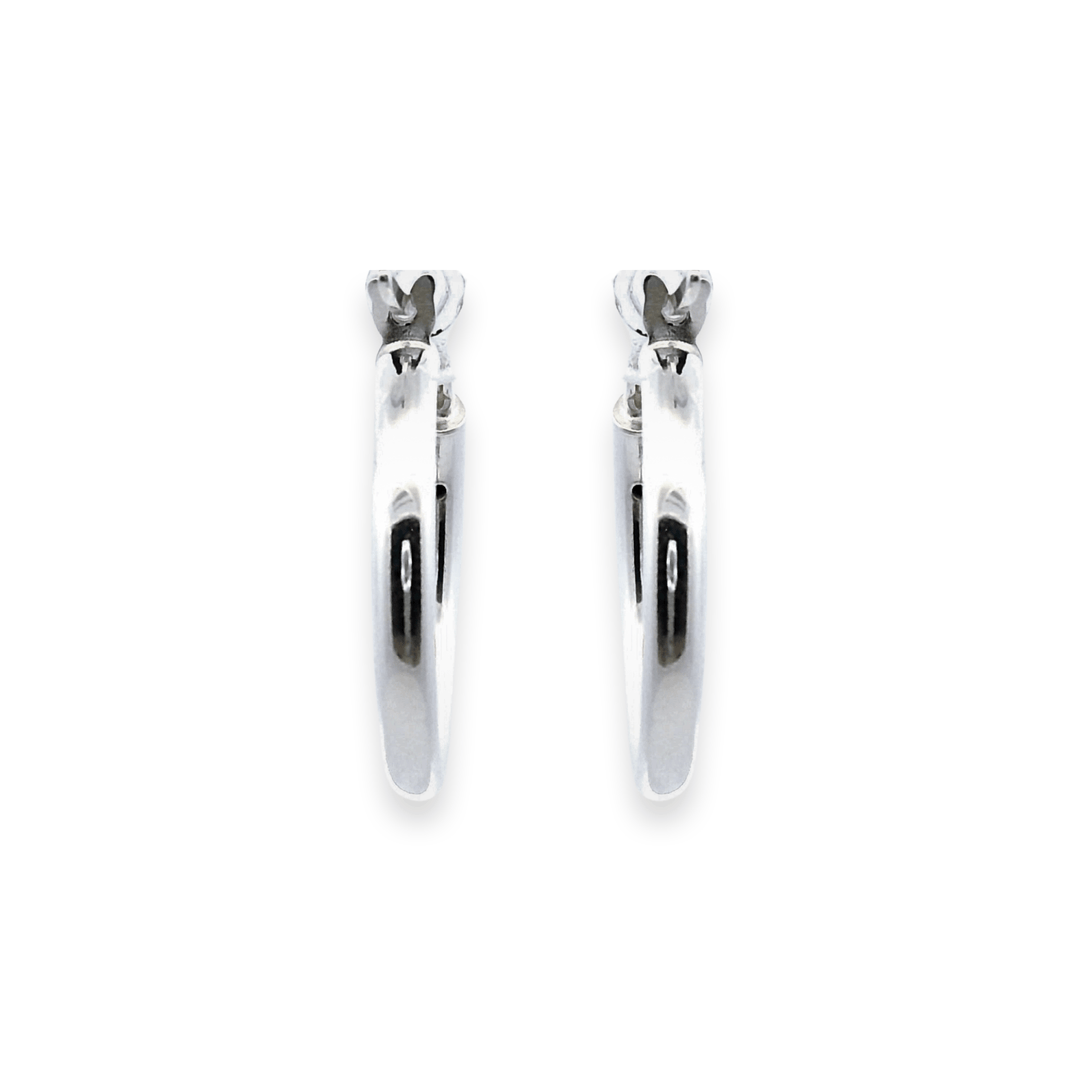 Sterling Silver 2.5x20MM French-Lock Tube Hoop Earrings
