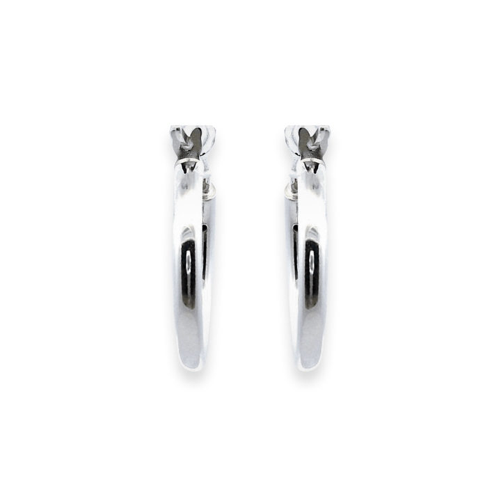 Sterling Silver 2.5x20MM French-Lock Tube Hoop Earrings