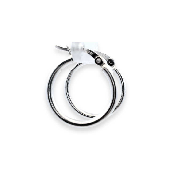 Sterling Silver 2.5x20MM French-Lock Tube Hoop Earrings