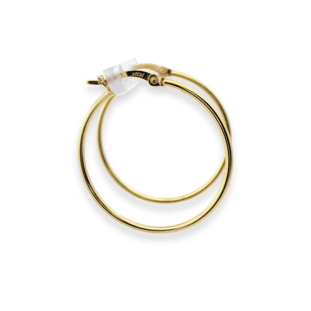 14K Yellow Gold Vermeil 1.5x30MM French-Lock Tube Hoop Earrings