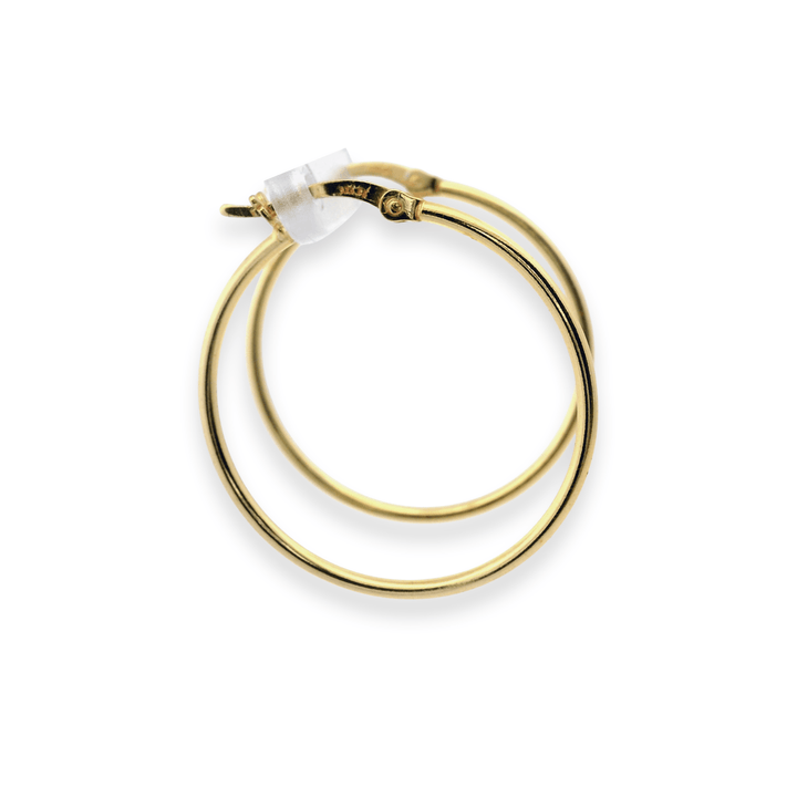 14K Yellow Gold Vermeil 1.5x30MM French-Lock Tube Hoop Earrings