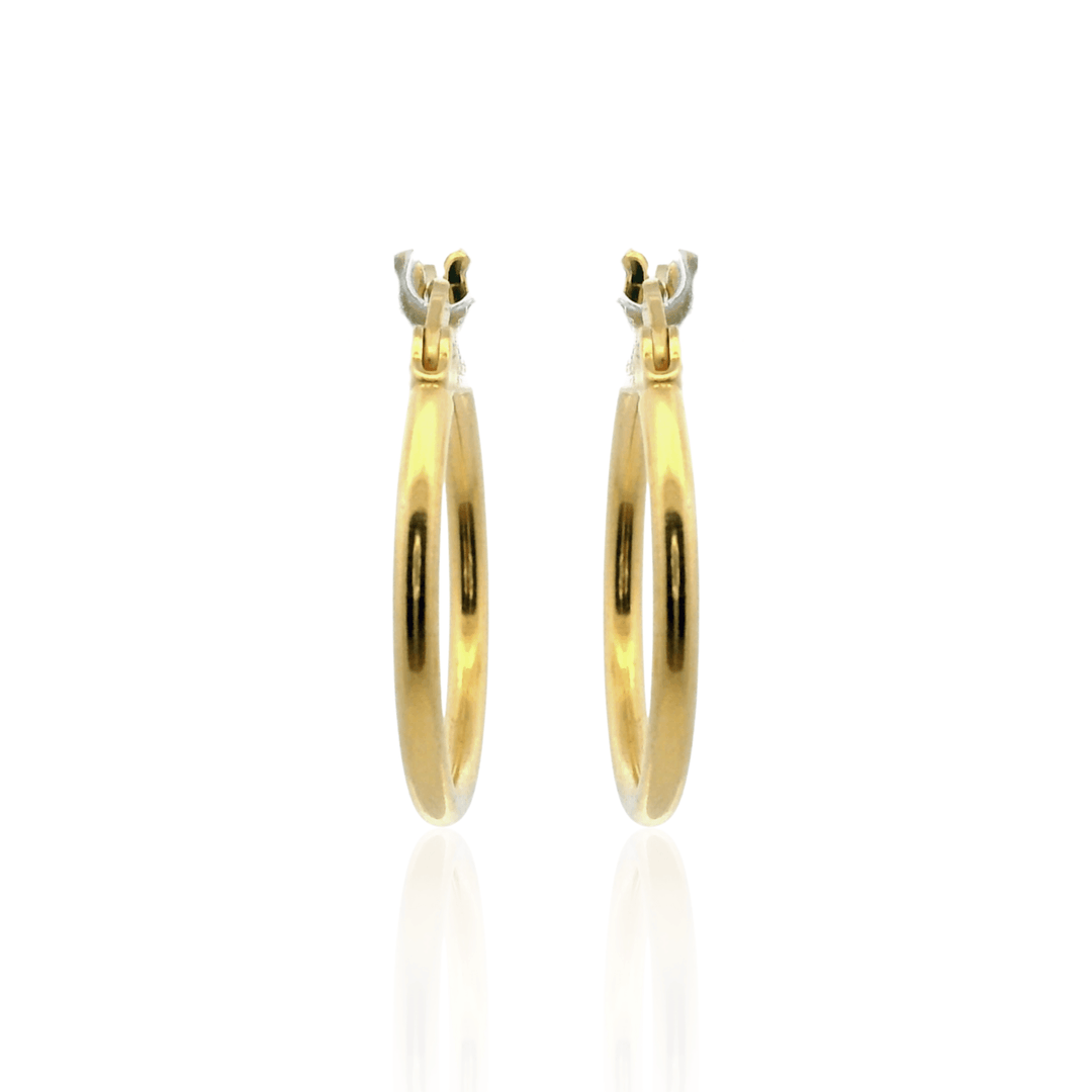 14K Yellow Gold Vermeil 1.5x18MM French-Lock Tube Hoop Earrings