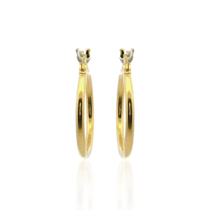 14K Yellow Gold Vermeil 1.5x18MM French-Lock Tube Hoop Earrings