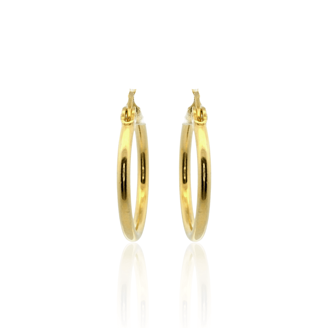 14K Yellow Gold Vermeil 1.5x16MM French-Lock Tube Hoop Earrings