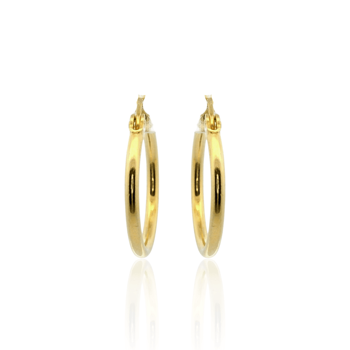 14K Yellow Gold Vermeil 1.5x16MM French-Lock Tube Hoop Earrings