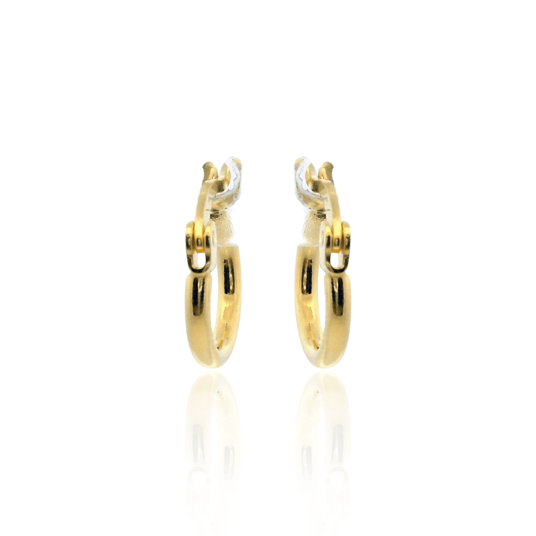 14K Yellow Gold Vermeil 1.5x10MM French-Lock Tube Hoop Earrings