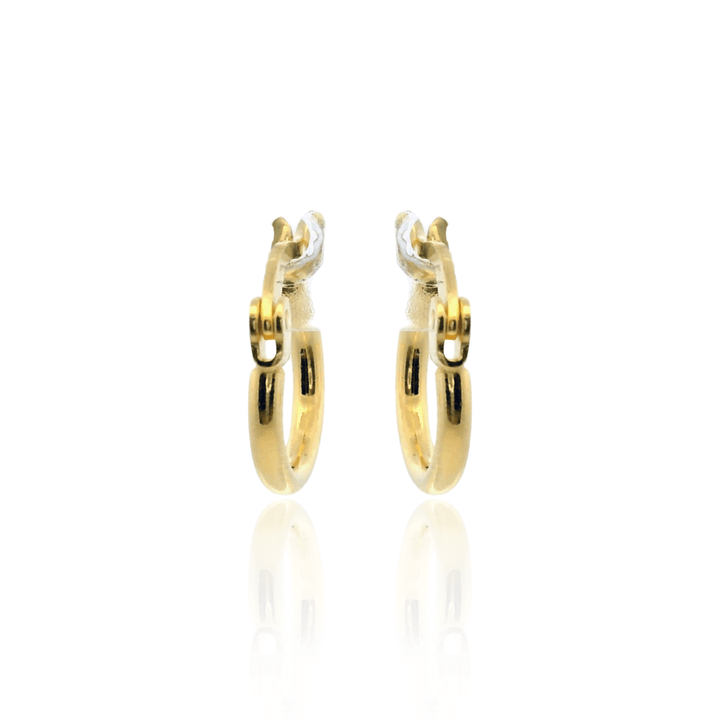 14K Yellow Gold Vermeil 1.5x10MM French-Lock Tube Hoop Earrings