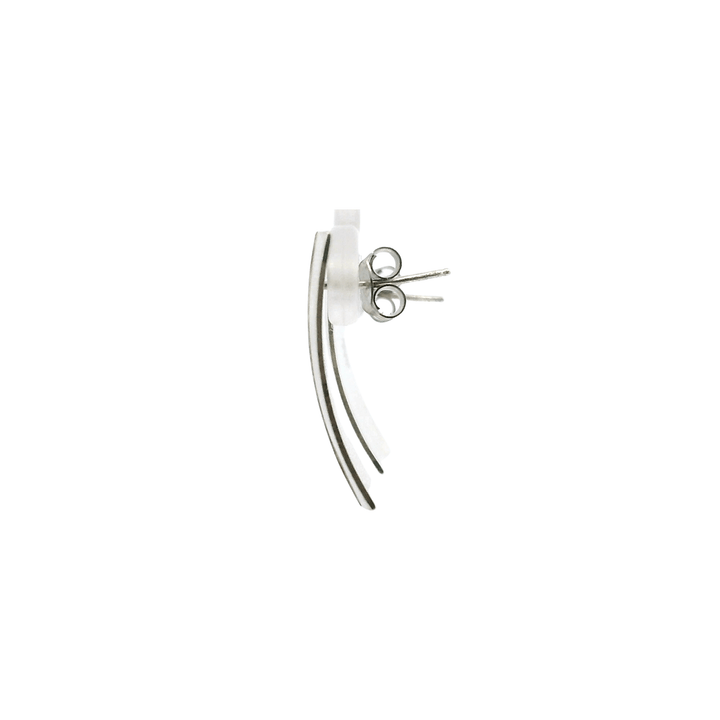 Estate Sterling Silver and 14K Yellow Gold Artisanal Stud Earrings