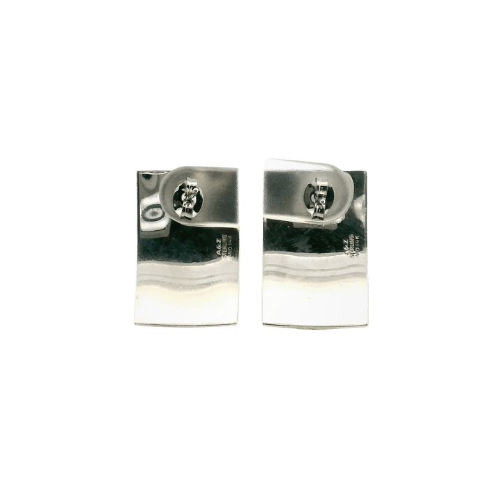 Estate Sterling Silver and 14K Yellow Gold Artisanal Stud Earrings