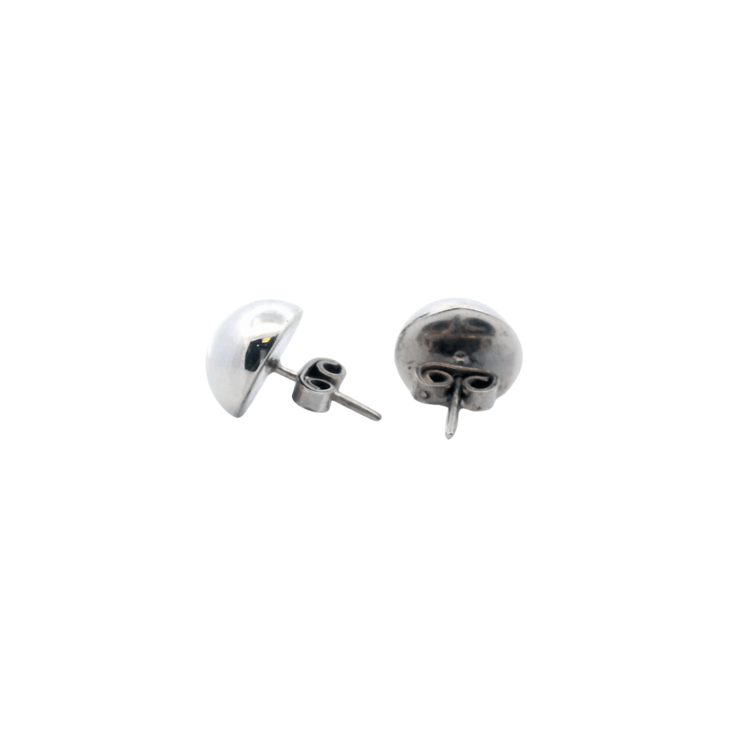 Estate Sterling Silver Dome Stud Earrings