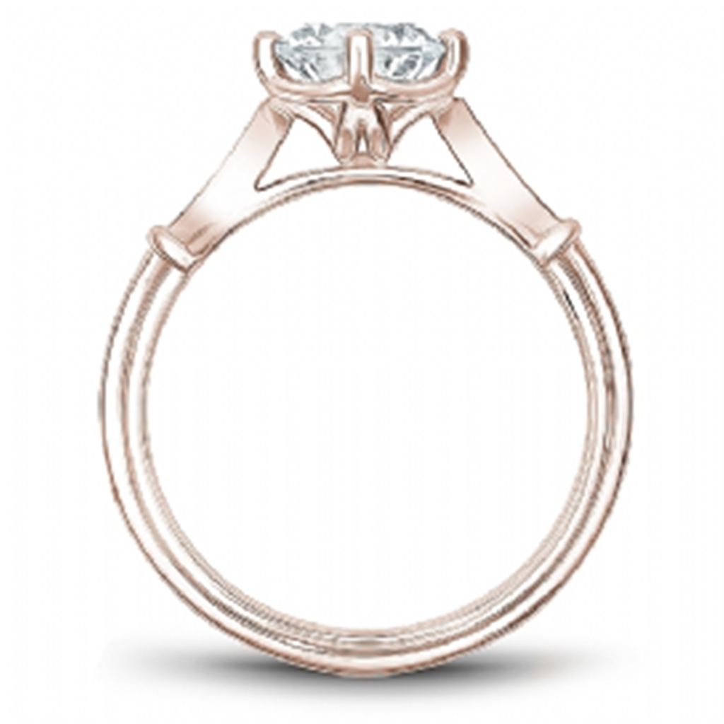 14K Rose Gold 0.06ctw Diamond Engagement Ring Mounting by Crown Ring