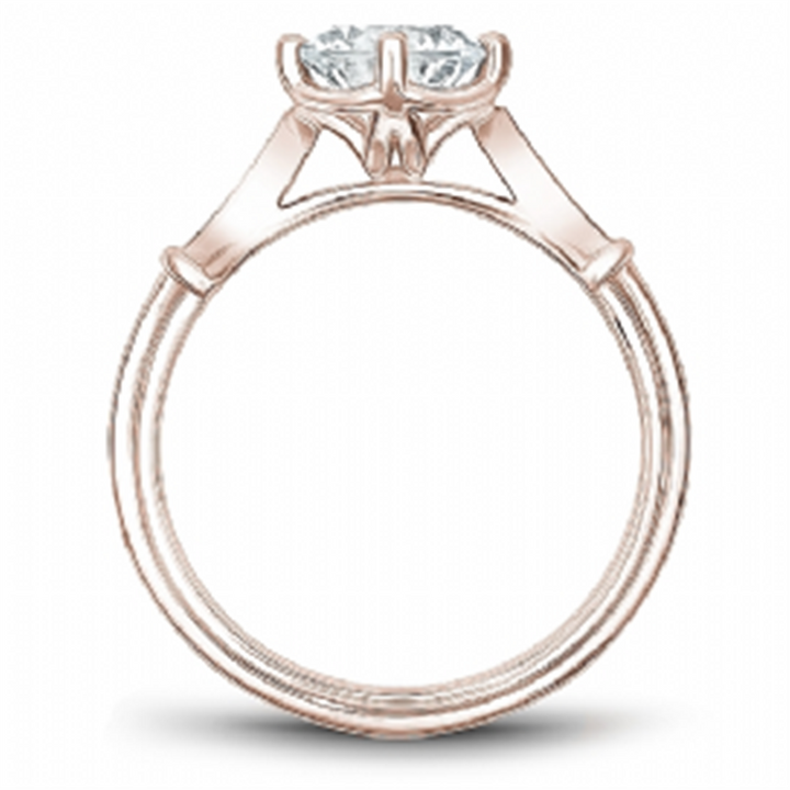 14K Rose Gold 0.06ctw Diamond Engagement Ring Mounting by Crown Ring