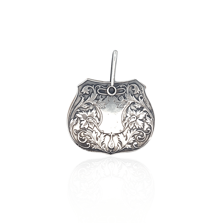 Estate Sterling Silver Victorian Dance Card Pendant