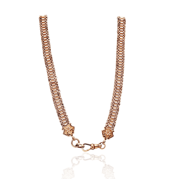 Estate Victorian Yellow Gold Filled Fancy Link Watch Chain
