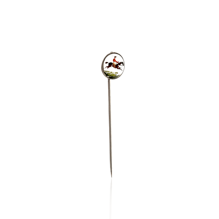 Estate Sterling Silver Crystal Essex Racing Vintage Stick Pin