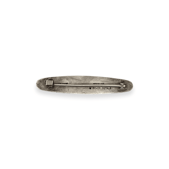 Estate Stieff Sterling Silver Rose & Floral Patterned Bar Pin