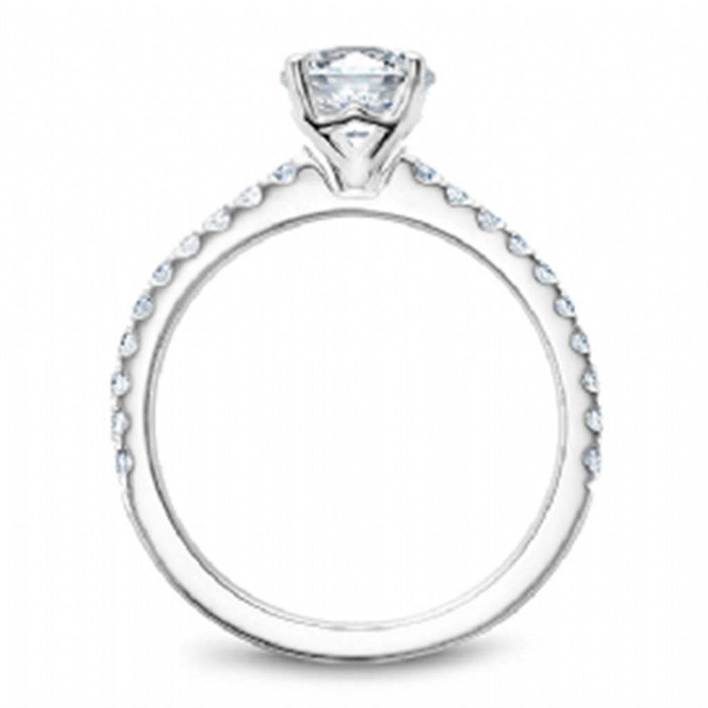 14K White Gold 0.28ctw Diamond Classic Engagement Ring Mounting