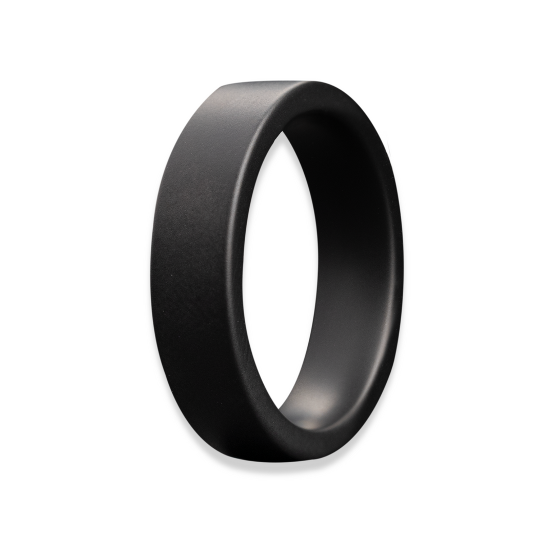 Vapor Blasted Black Ceramic Men's Wedding Band