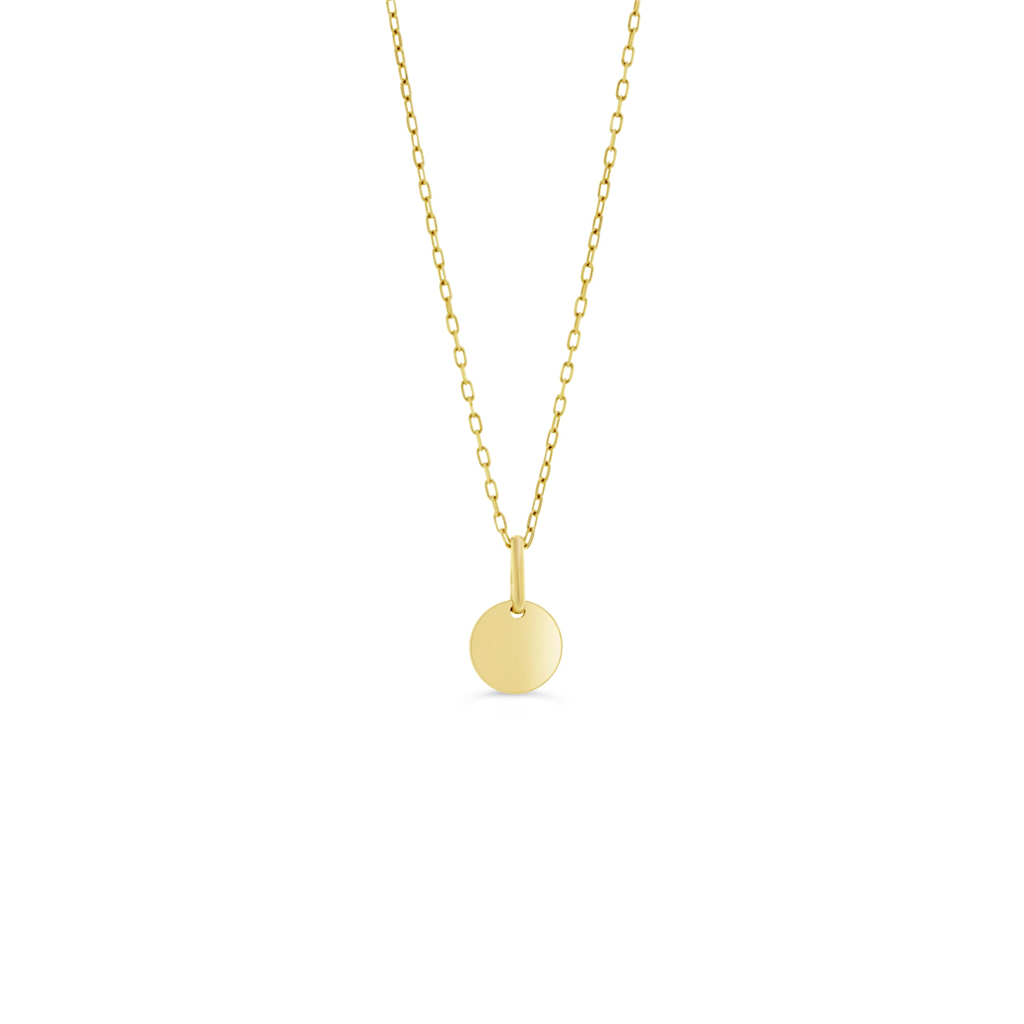 10K Yellow Gold Engravable Pendant Kid's Necklace