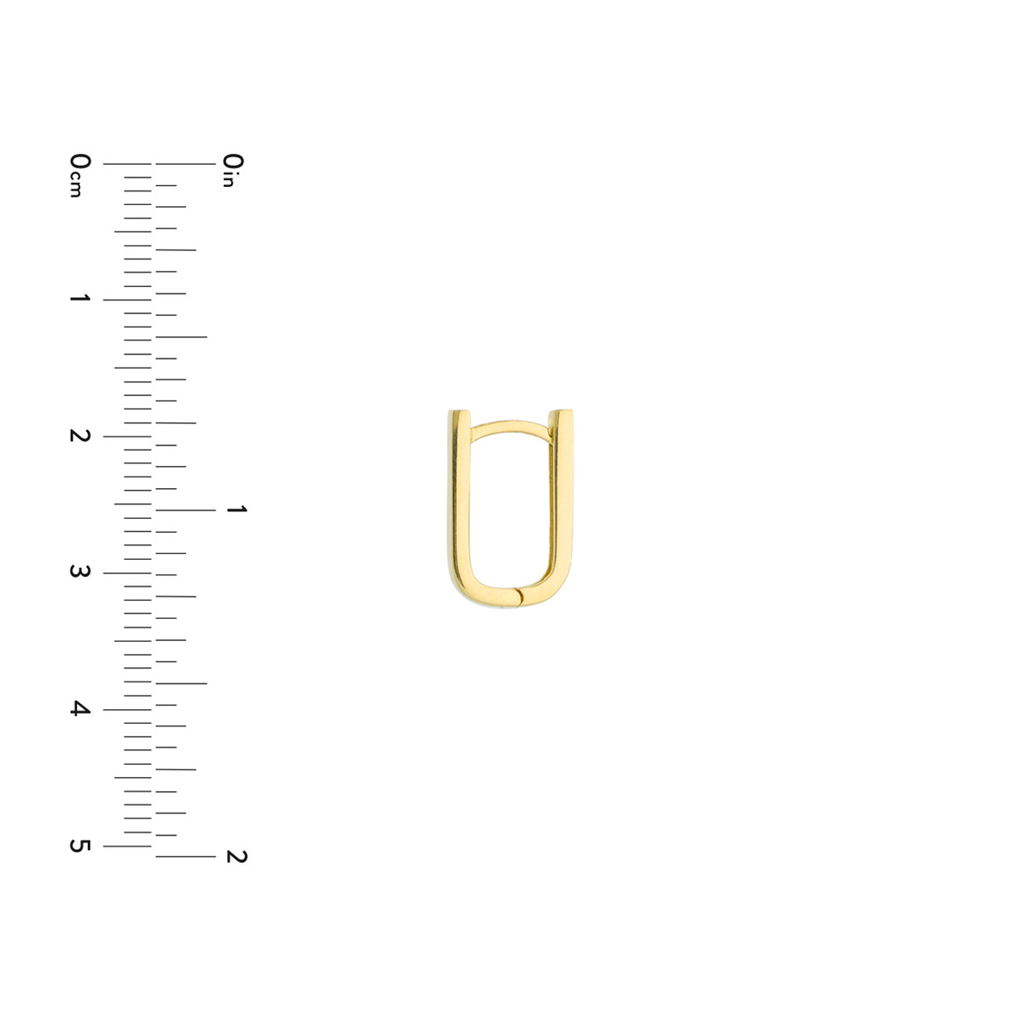 14K Yellow Gold Paperclip Hoop Earrings by Midas Chain