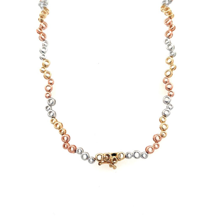 Estate 14K Three Tone Gold 0.25ctw Diamond Bubble Necklace