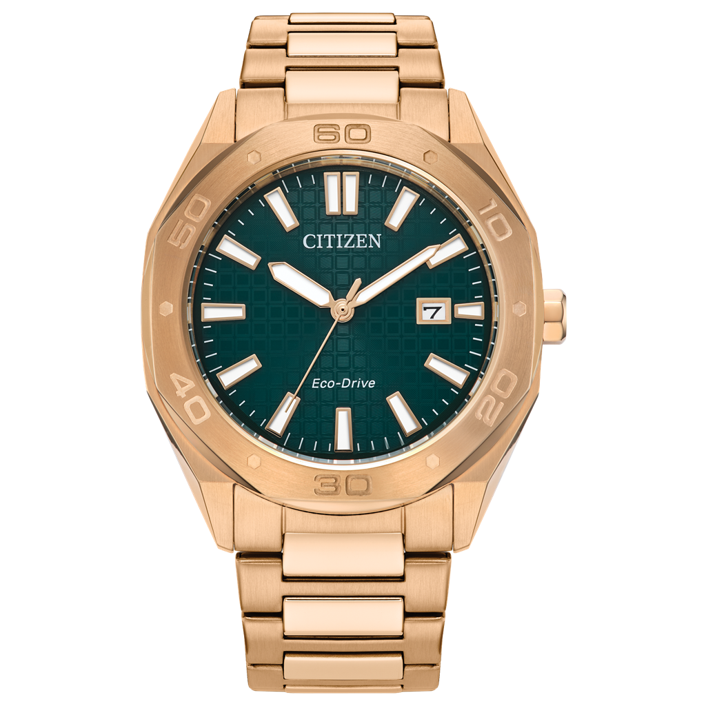 Rose Gold Tone Stainless Steel Eco Drive Odyn Sport Watch by Citizen