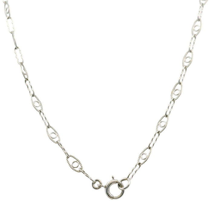 Estate 14K White Gold Art Deco Rock Crystal Diamond Pendant Necklace