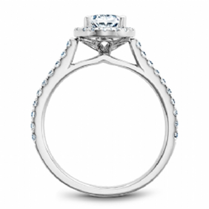 14K White Gold 0.37ctw Diamond Oval Halo Engagement Ring Mounting