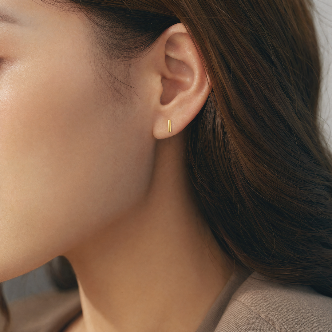 14K Yellow Gold Filled 2x4MM Mini Bar Stud Earrings