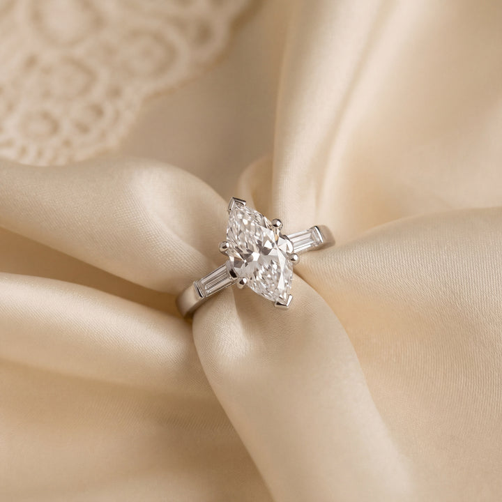 Estate Platinum 2.25 CTW Diamond Three-Stone Ring, Size 5.75