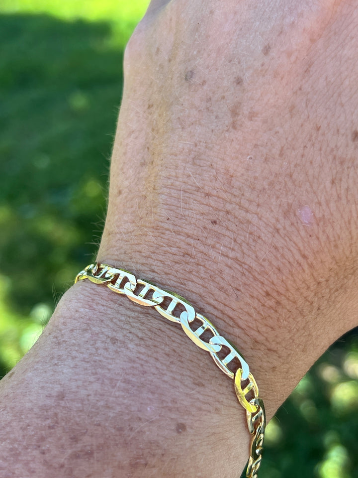 Estate 10K Yellow Gold Mariner Chain Bracelet