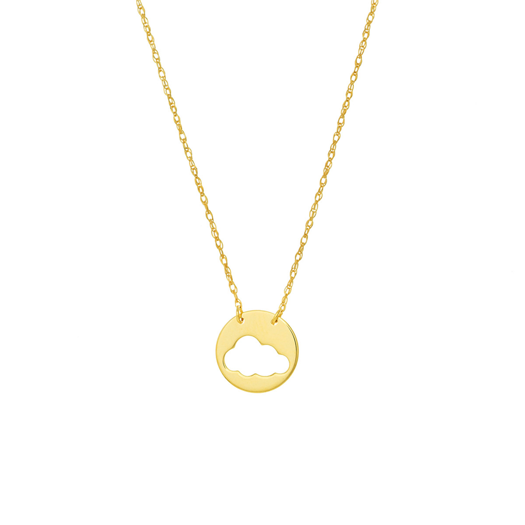 14K Yellow Gold Cloud Pendant Necklace by Midas Chain