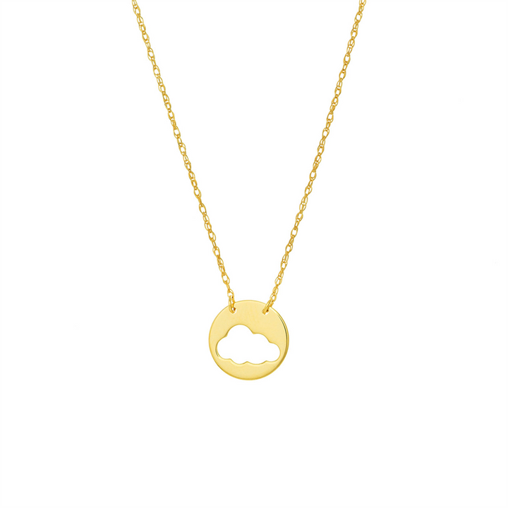 14K Yellow Gold Cloud Pendant Necklace by Midas Chain