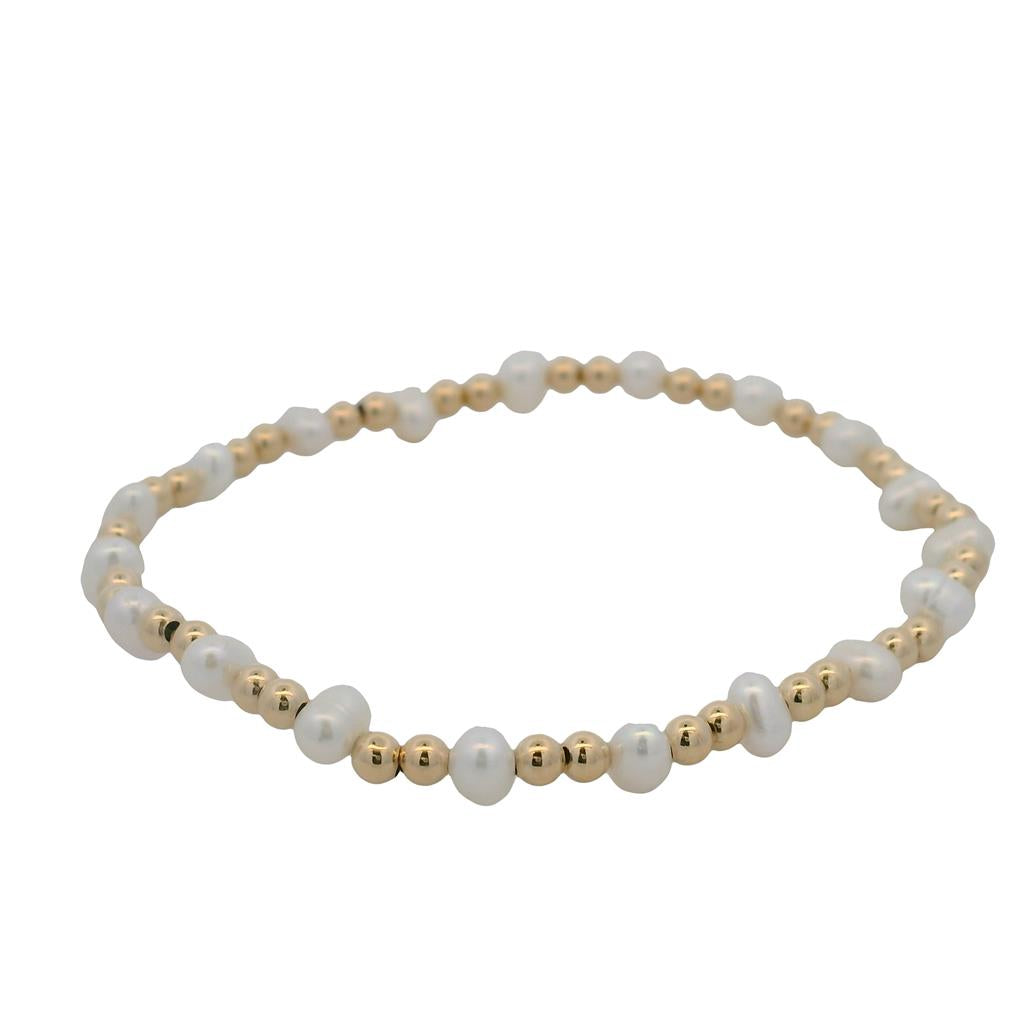 Dee Berkley Gold-Filled Beaded Bracelet with Pearls