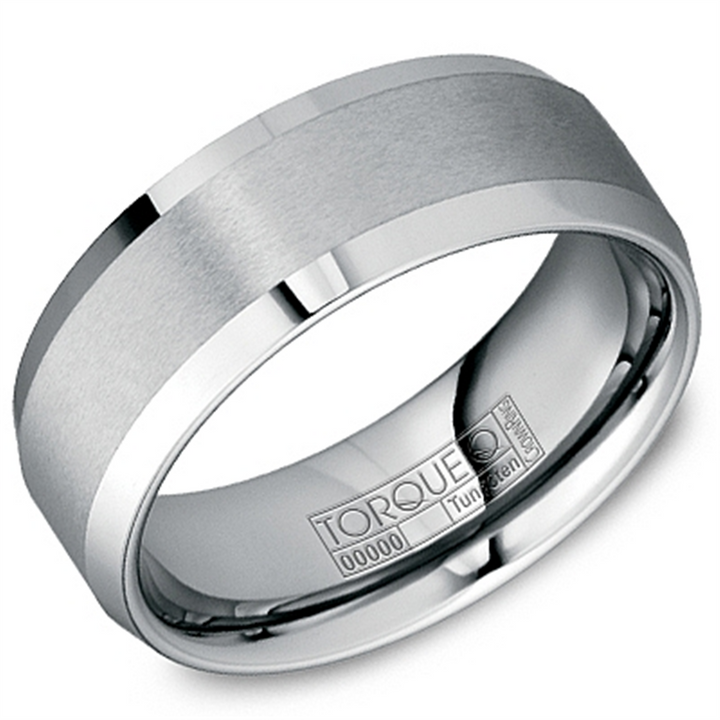 Tungsten Carbide Men's Wedding Band with Sandpaper Finish