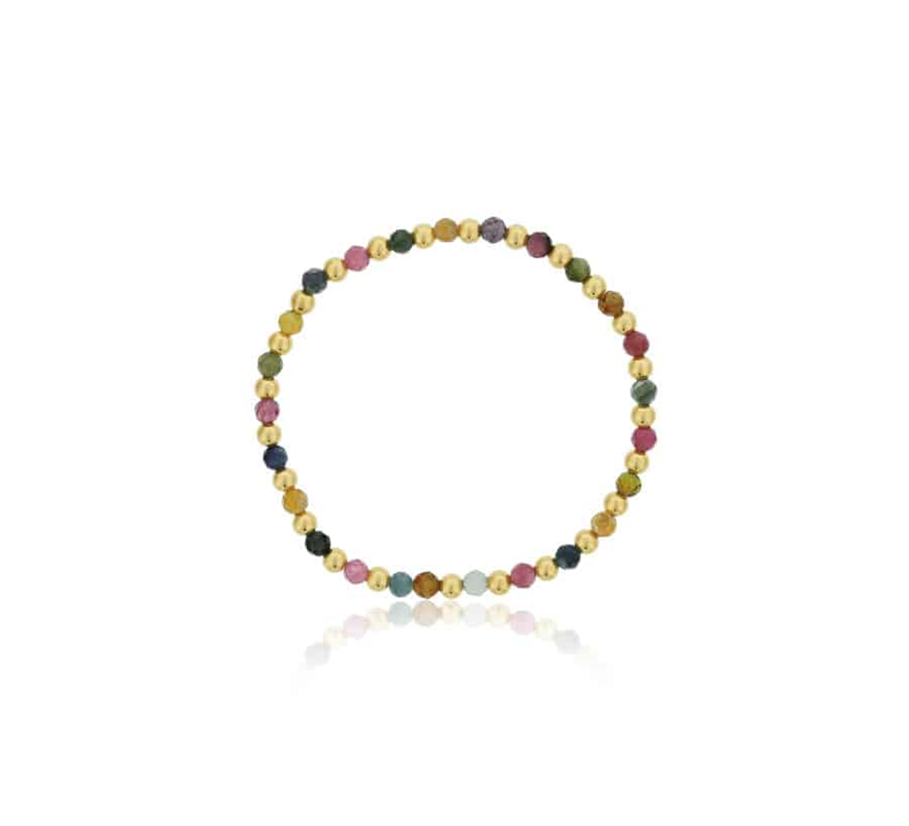 Dee Berkley Gold-Filled Alternating Beaded Bracelet with Tourmaline