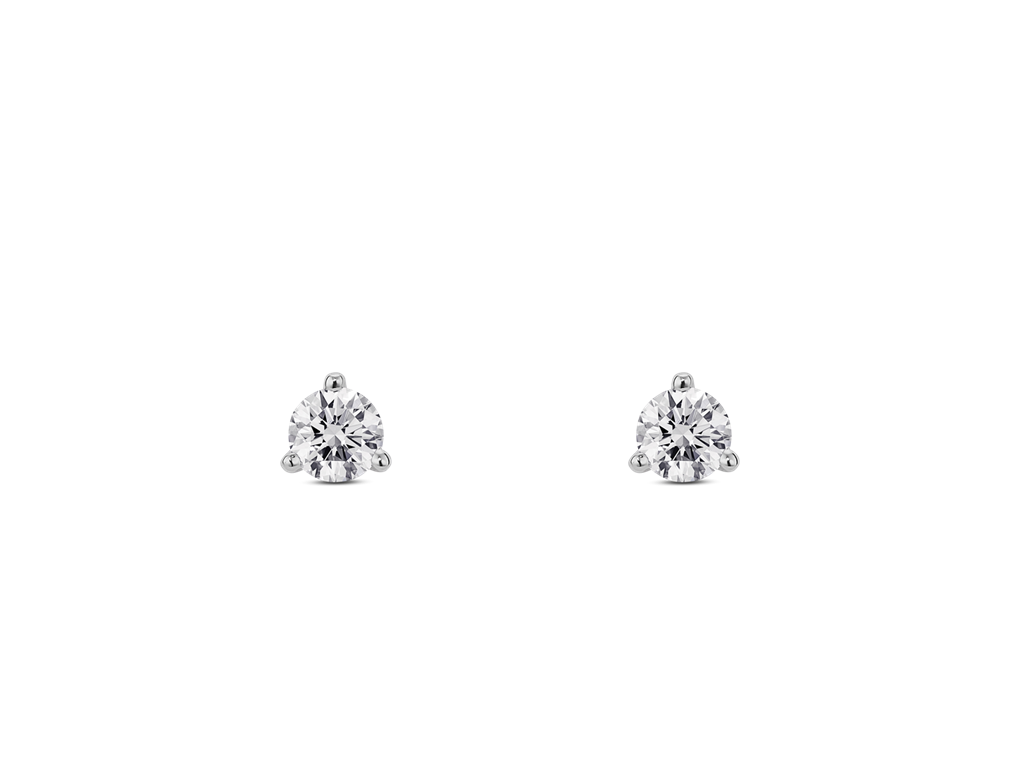 14K White Gold 0.31ctw Round Diamond Solitaire Stud Earrings