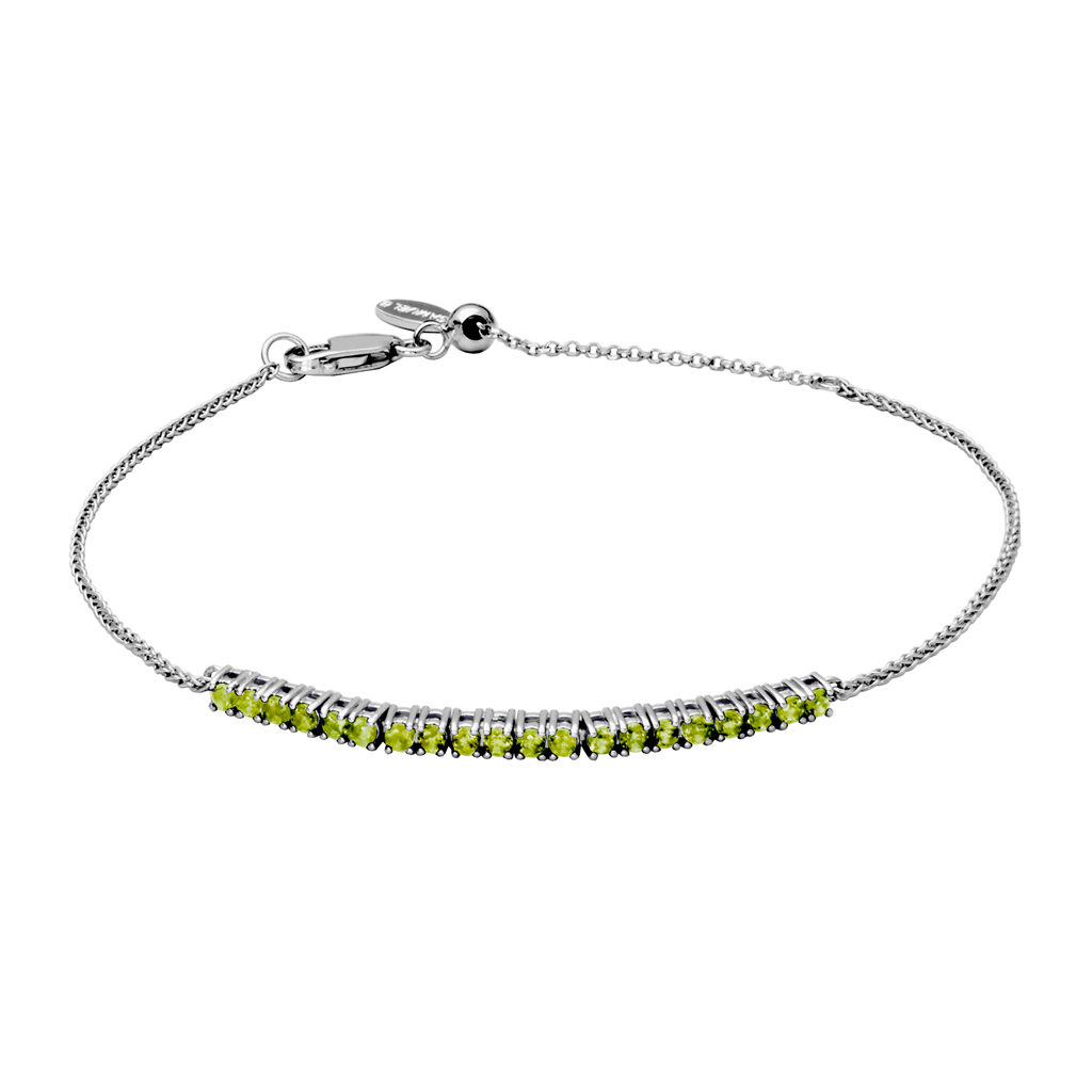 Sterling Silver Peridot Bolo Bracelet by Samuel B.