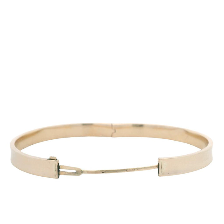 Estate 14K Yellow Gold Hollow Hinged Bangle - Classic Band Design