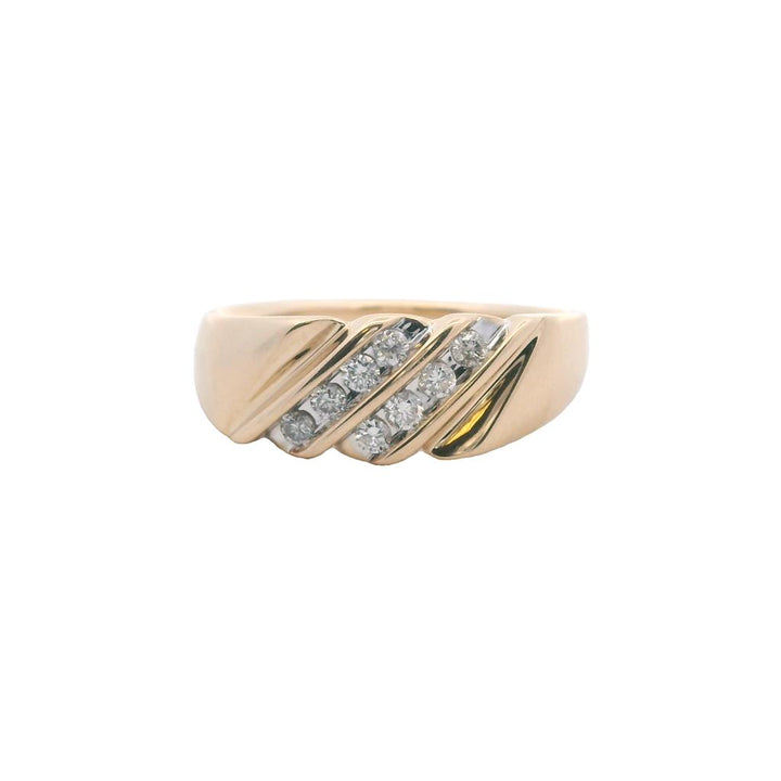 Estate 14K Yellow Gold 0.28ctw Diamond Men's Wedding Band