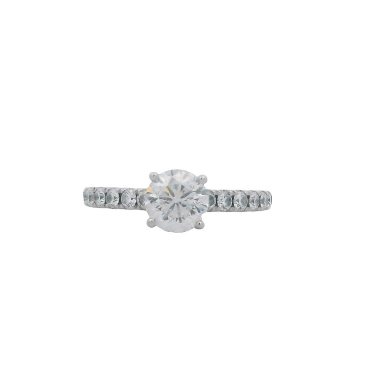 Estate 14K White Gold Leo Diamond Engagement Ring - 1.47 TCW Contemporary Design